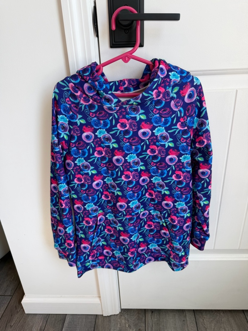 Boutique Girls Floral Navy & Pink Hooded Pullover